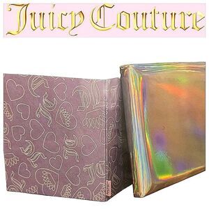 Juicy Couture Home Iridescent JC Crown & Heart Logo Collapsible Storage Ottoman